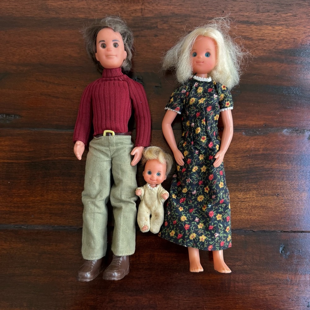 Vtg Mattel βthe Sunshine Familyβ Mom Dad Baby Dolls 1973 all Original